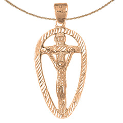 10K, 14K or 18K Gold INRI Crucifix Pendant