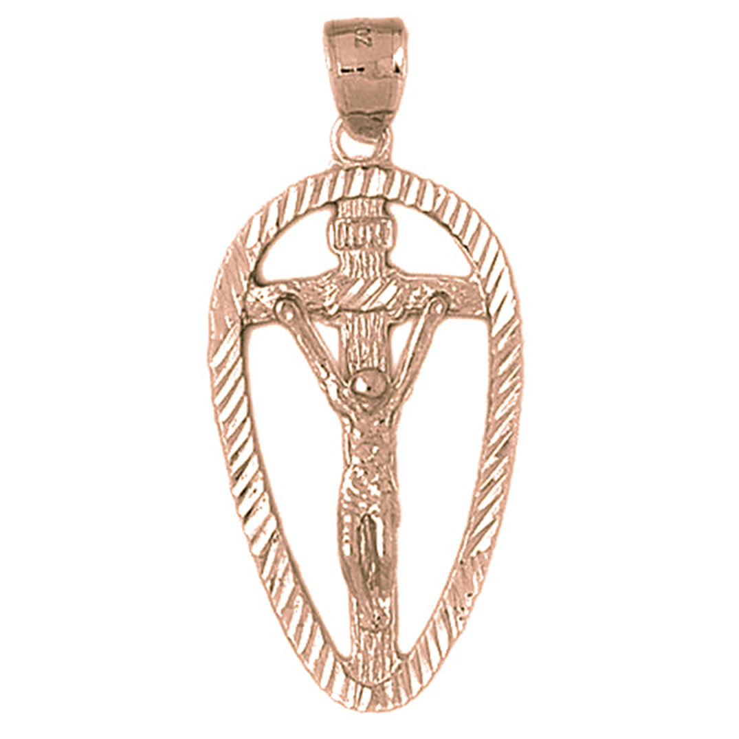 10K, 14K or 18K Gold INRI Crucifix Pendant