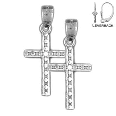 Sterling Silver 25mm Corpus Jesus Earrings (White or Yellow Gold Plated)