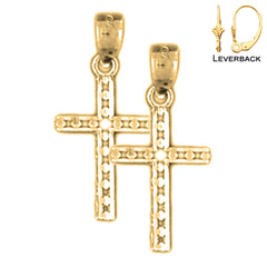 Sterling Silver 25mm Corpus Jesus Earrings (White or Yellow Gold Plated)