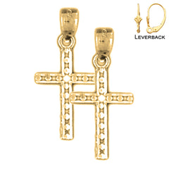 Pendientes Corpus Jesús de plata de ley de 25 mm (chapados en oro blanco o amarillo)