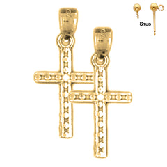 Sterling Silver 25mm Corpus Jesus Earrings (White or Yellow Gold Plated)