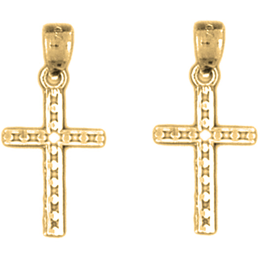 Yellow Gold-plated Silver 25mm Corpus Jesus Earrings