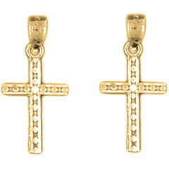 Yellow Gold-plated Silver 25mm Corpus Jesus Earrings