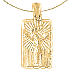 14K or 18K Gold INRI Crucifix Pendant