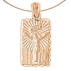 14K or 18K Gold INRI Crucifix Pendant