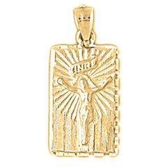 14K or 18K Gold INRI Crucifix Pendant