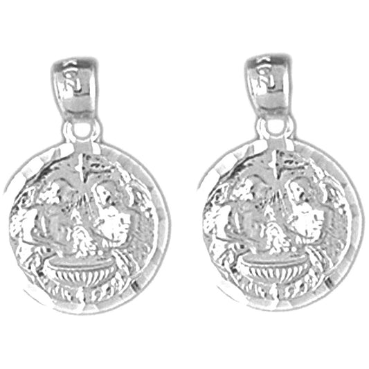 Sterling Silver 19mm Baptism Medal Earrings