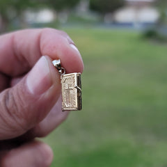 10K, 14K or 18K Gold Bible With Lord's Prayer Inside Pendant