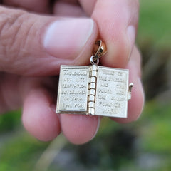 Bibelanhänger aus 10 Karat, 14 Karat oder 18 Karat Gold mit Vaterunser im Inneren