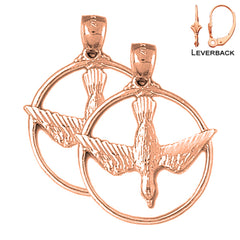 14K or 18K Gold Dove, Holy Spirit Dove Earrings