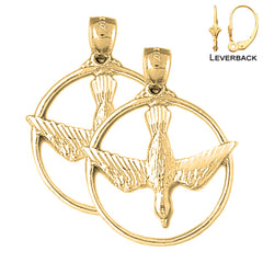 14K or 18K Gold Dove, Holy Spirit Dove Earrings