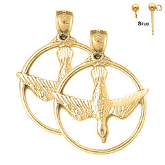 14K or 18K Gold Dove, Holy Spirit Dove Earrings