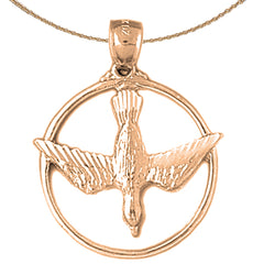 10K, 14K or 18K Gold Dove, Holy Spirit Dove Pendant