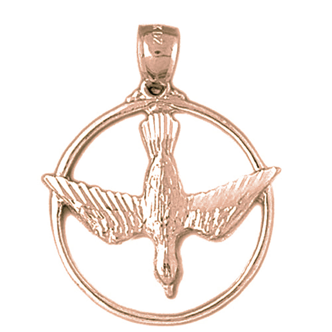 10K, 14K or 18K Gold Dove, Holy Spirit Dove Pendant