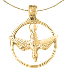 10K, 14K or 18K Gold Dove, Holy Spirit Dove Pendant