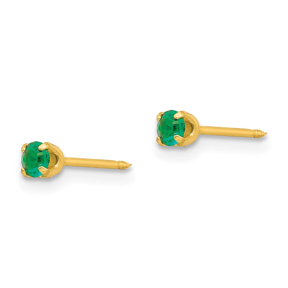 Inverness 24K Gold-plated May Green Crystal Birthstone Earrings