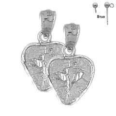 Sterling Silver 20mm Dove, Holy Spirit Dove Earrings (White or Yellow Gold Plated)