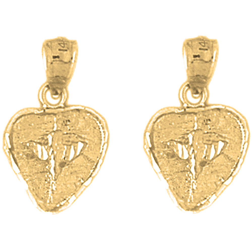 Yellow Gold-plated Silver 20mm Dove, Holy Spirit Dove Earrings