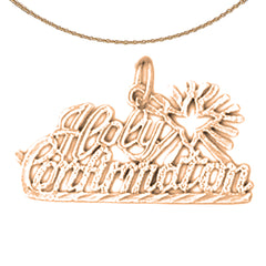 14K or 18K Gold Holy Confirmation Saying Pendant