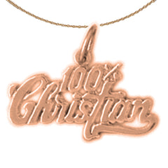 14K or 18K Gold 100% Christian Saying Pendant