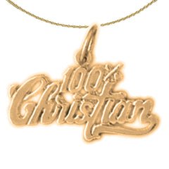 14K or 18K Gold 100% Christian Saying Pendant