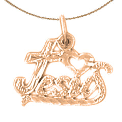 14K or 18K Gold I (Love) Heart Jesus Saying Pendant