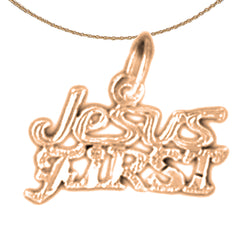 Colgante con el primer dicho de Jesús en oro de 14 quilates o 18 quilates
