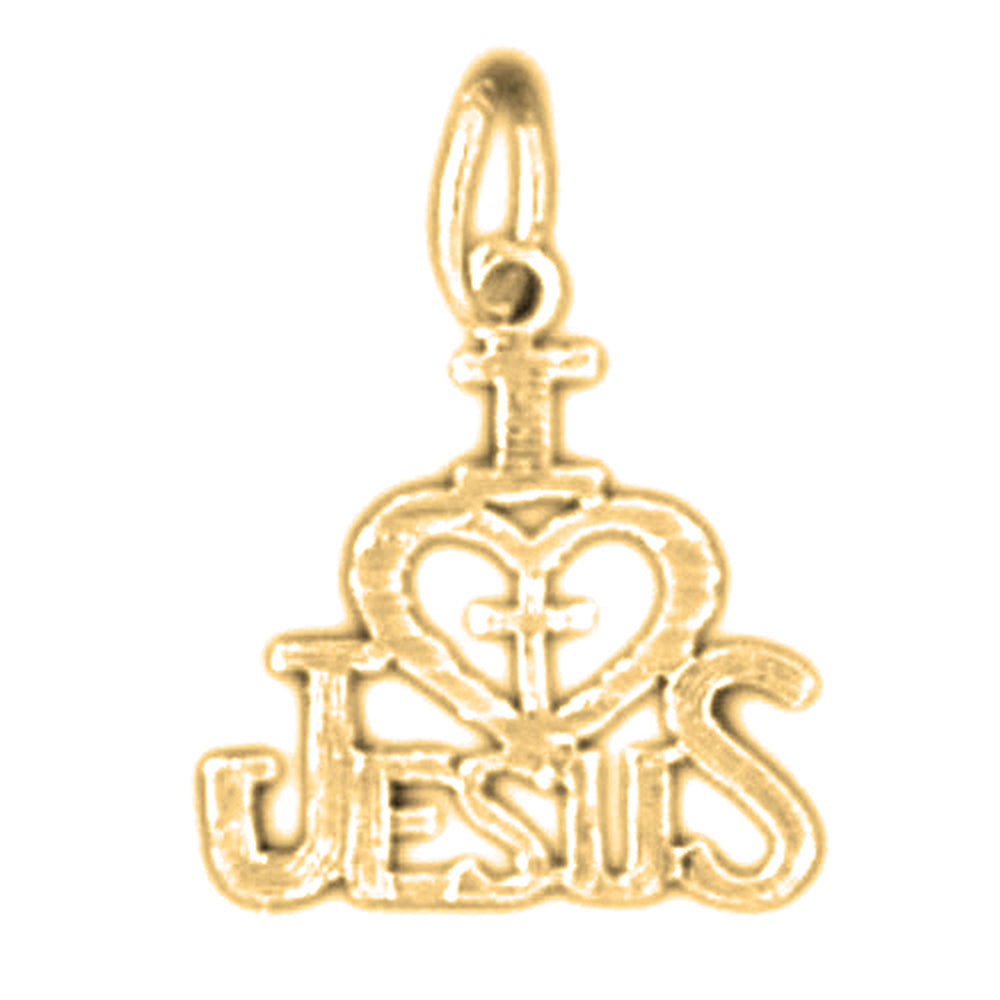 14K or 18K Gold I (Love) Heart Jesus Saying Pendant