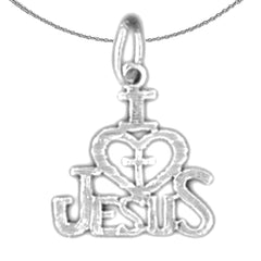 14K or 18K Gold I (Love) Heart Jesus Saying Pendant