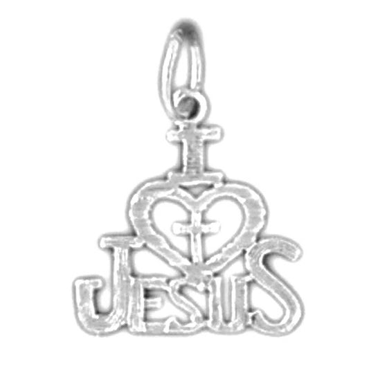 14K or 18K Gold I (Love) Heart Jesus Saying Pendant