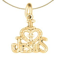 Anhänger aus 14 Karat oder 18 Karat Gold mit dem Spruch „I (Love) Heart Jesus“