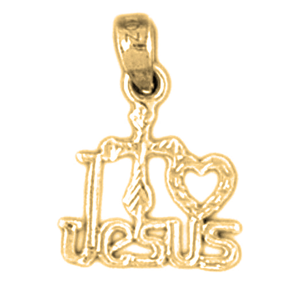 14K or 18K Gold I (Love) Heart Jesus Saying Pendant