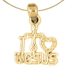 Anhänger aus 14 Karat oder 18 Karat Gold mit dem Spruch „I (Love) Heart Jesus“