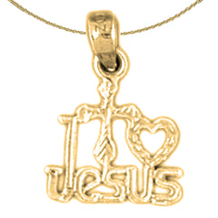 14K or 18K Gold I (Love) Heart Jesus Saying Pendant