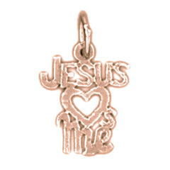 14K or 18K Gold Jesus Loves Me Saying Pendant