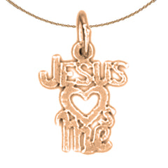 Anhänger aus 14-karätigem oder 18-karätigem Gold mit der Aufschrift „Jesus liebt mich“