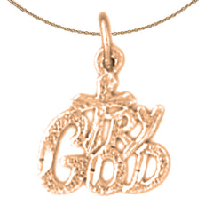 Colgante de oro de 14 quilates o 18 quilates con texto en inglés "Prueba a Dios"