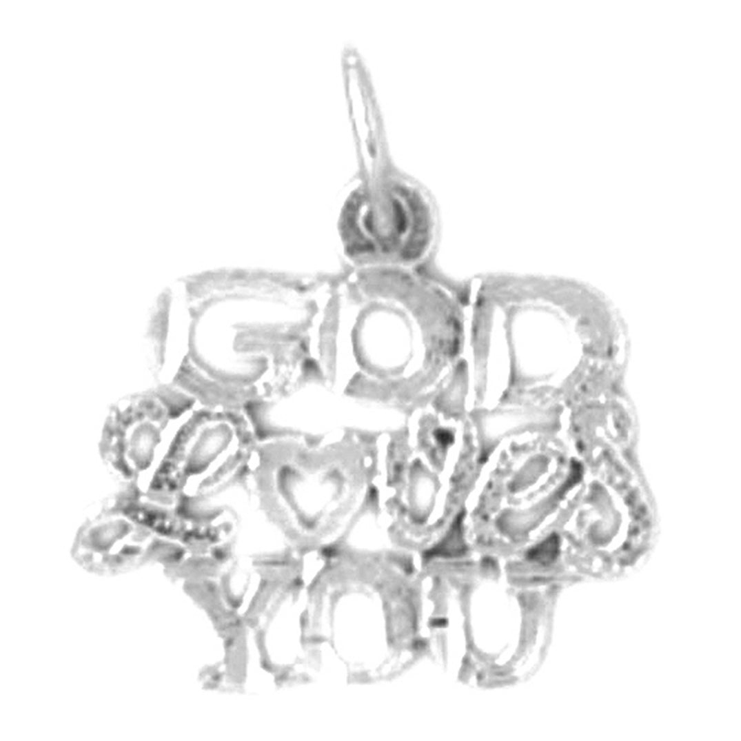 14K or 18K Gold God Loves You Saying Pendant