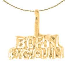 Colgante con texto en inglés "Nacido de nuevo" de oro de 14 quilates o 18 quilates