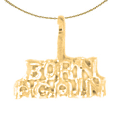 14K or 18K Gold Born Again Saying Pendant