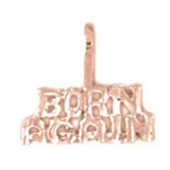 14K or 18K Gold Born Again Saying Pendant