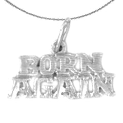 14K or 18K Gold Born Again Saying Pendant