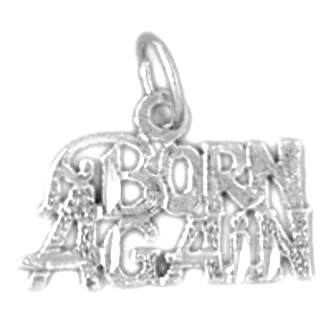 14K or 18K Gold Born Again Saying Pendant