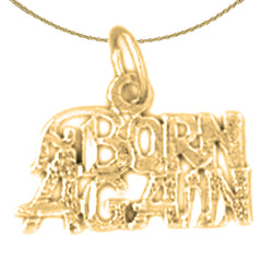 Anhänger aus 14 Karat oder 18 Karat Gold mit dem Spruch „Born Again“