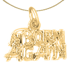 14K or 18K Gold Born Again Saying Pendant