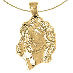 10K, 14K or 18K Gold Jesus Face Pendant