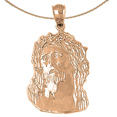 10K, 14K or 18K Gold Jesus Face Pendant