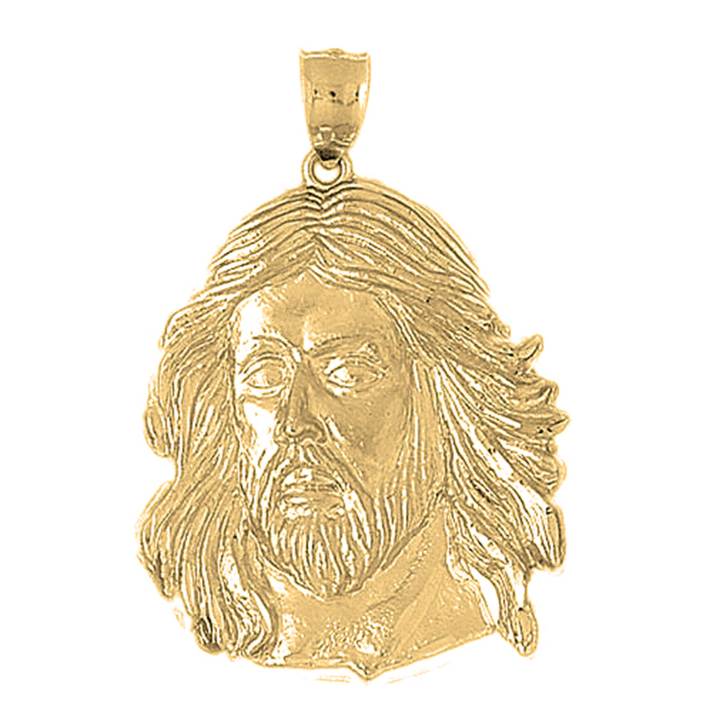 10K, 14K or 18K Gold Jesus Face Pendant