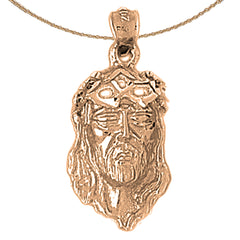 10K, 14K or 18K Gold Jesus Face Pendant